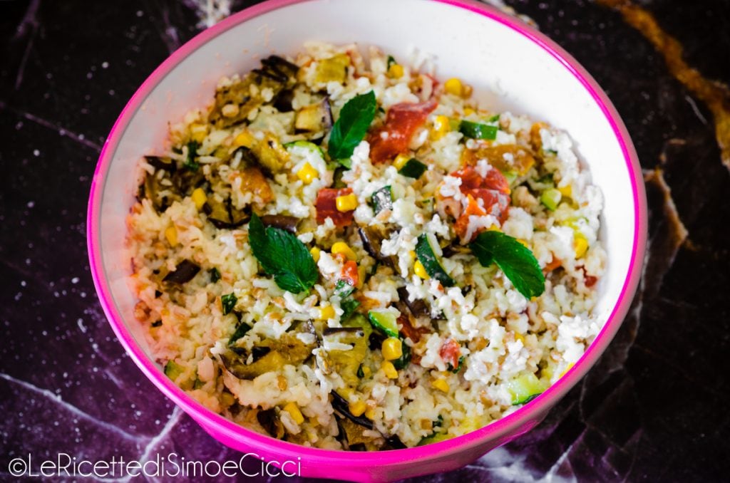 Salade de riz aux légumes grillés