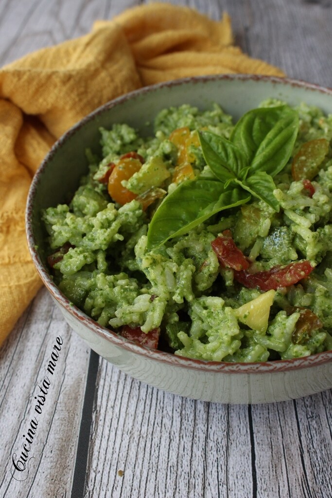 Riz froid avec pesto de roquette Cuisine vue mer