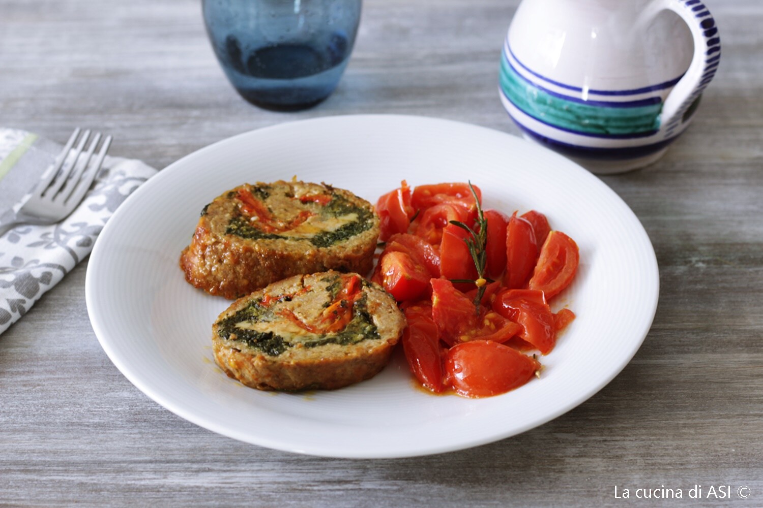 Roulades de veau aux épinards et poivrons
