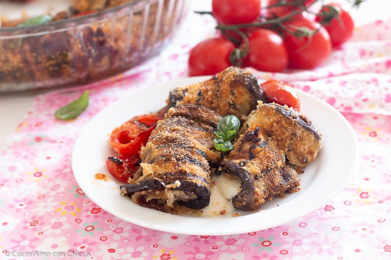 Rouleaux d’aubergines gratinés