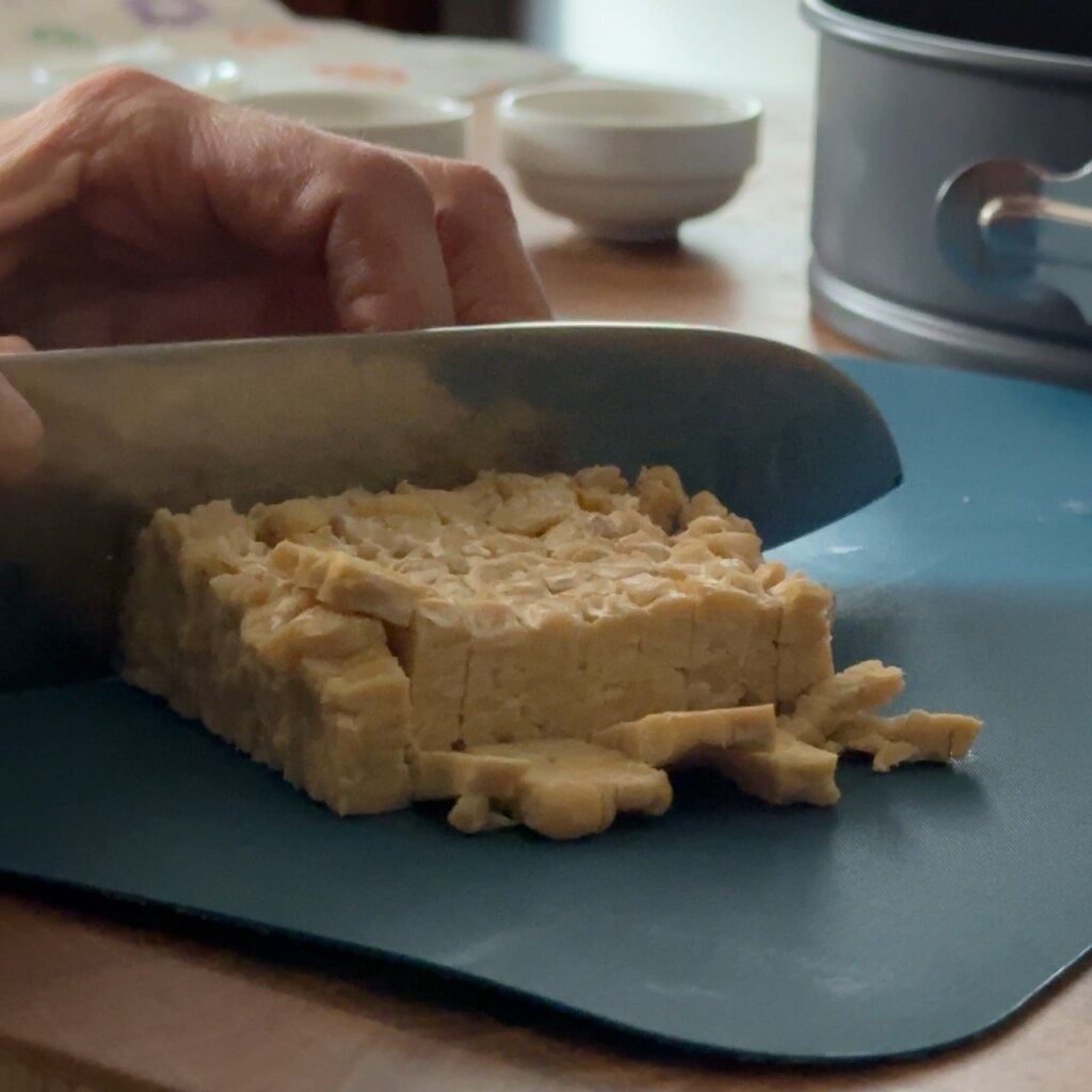 tempeh coupé en dés