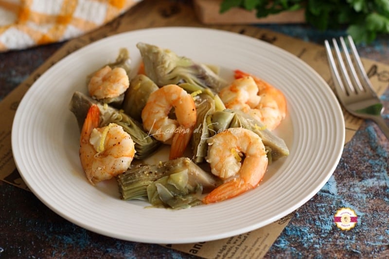 Salade d’artichauts et crevettes