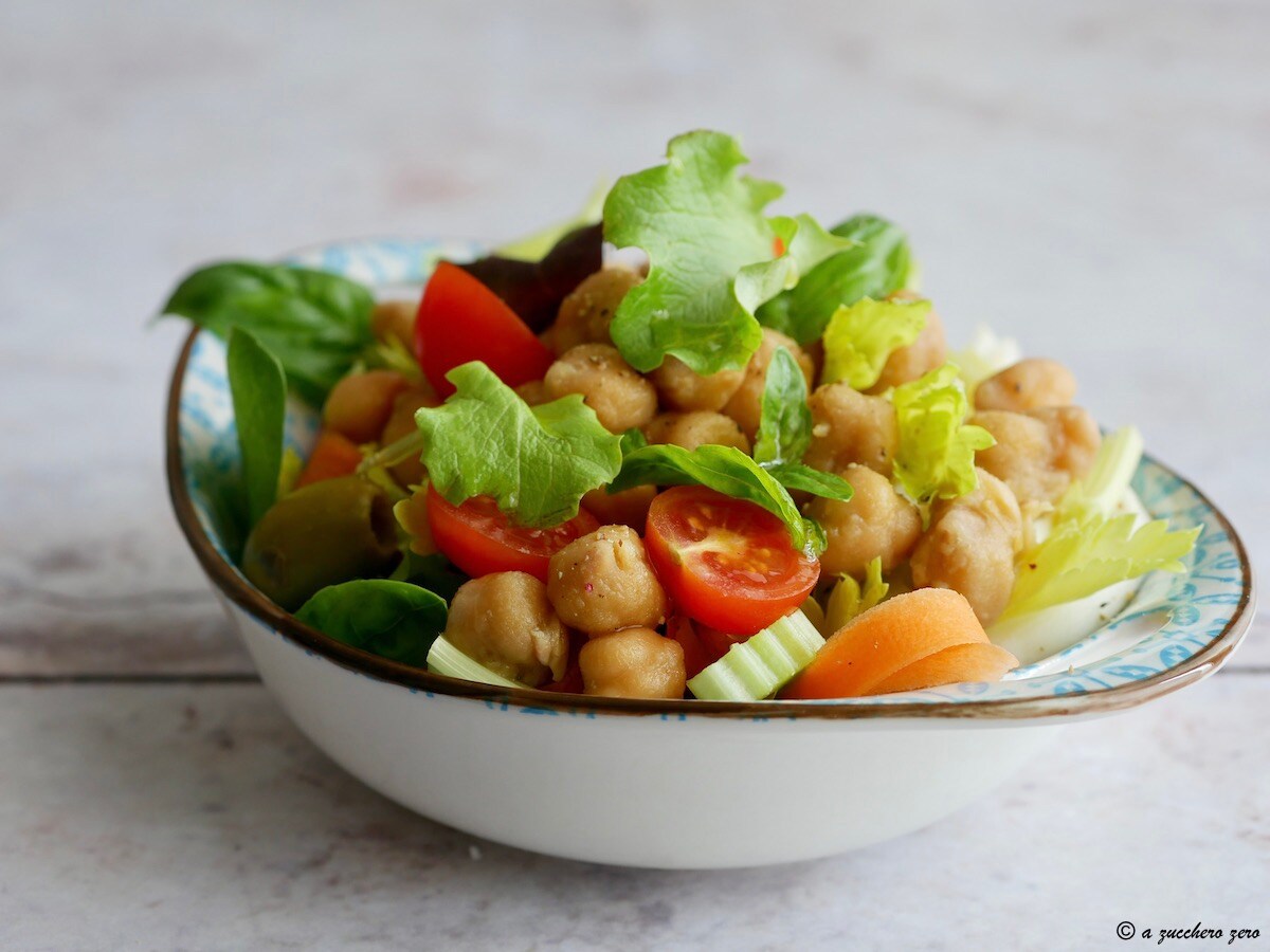 Salade de pois chiches et légumes croquants