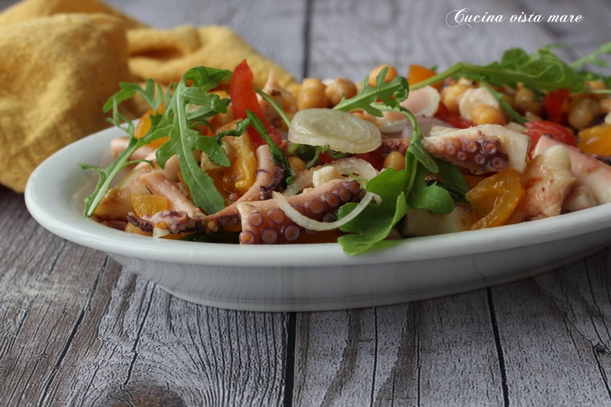 Salade de poulpe et pois chiches