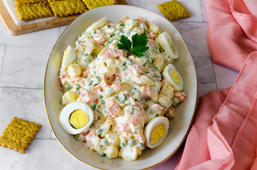 Salade russe, recette facile et savoureuse