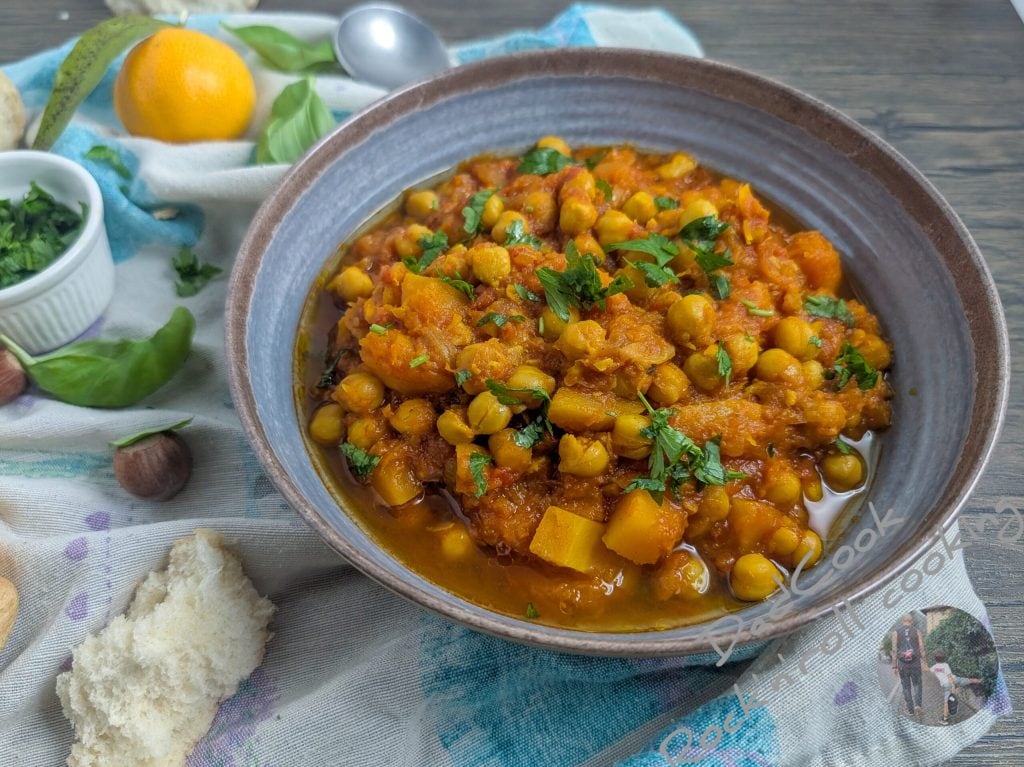 Soupe de pois chiches potiron et gingembre