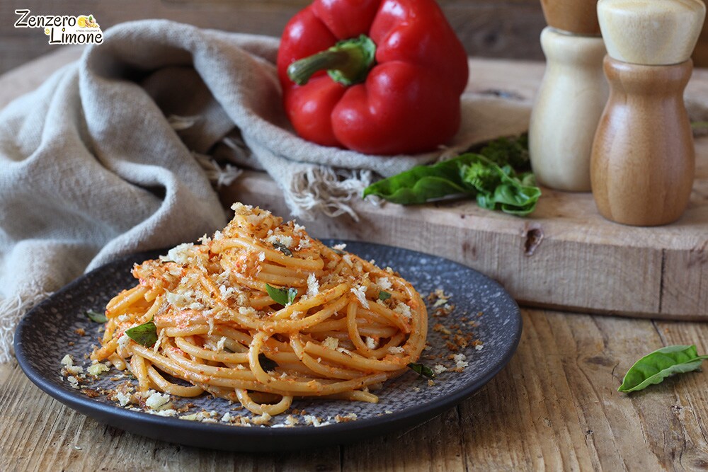 Spaghetti à la crème de poivron