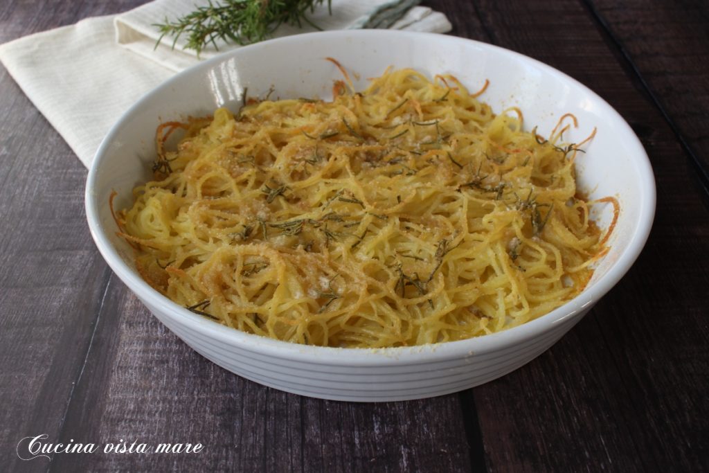 Spaghettis de pommes de terre au four Cuisine vue mer