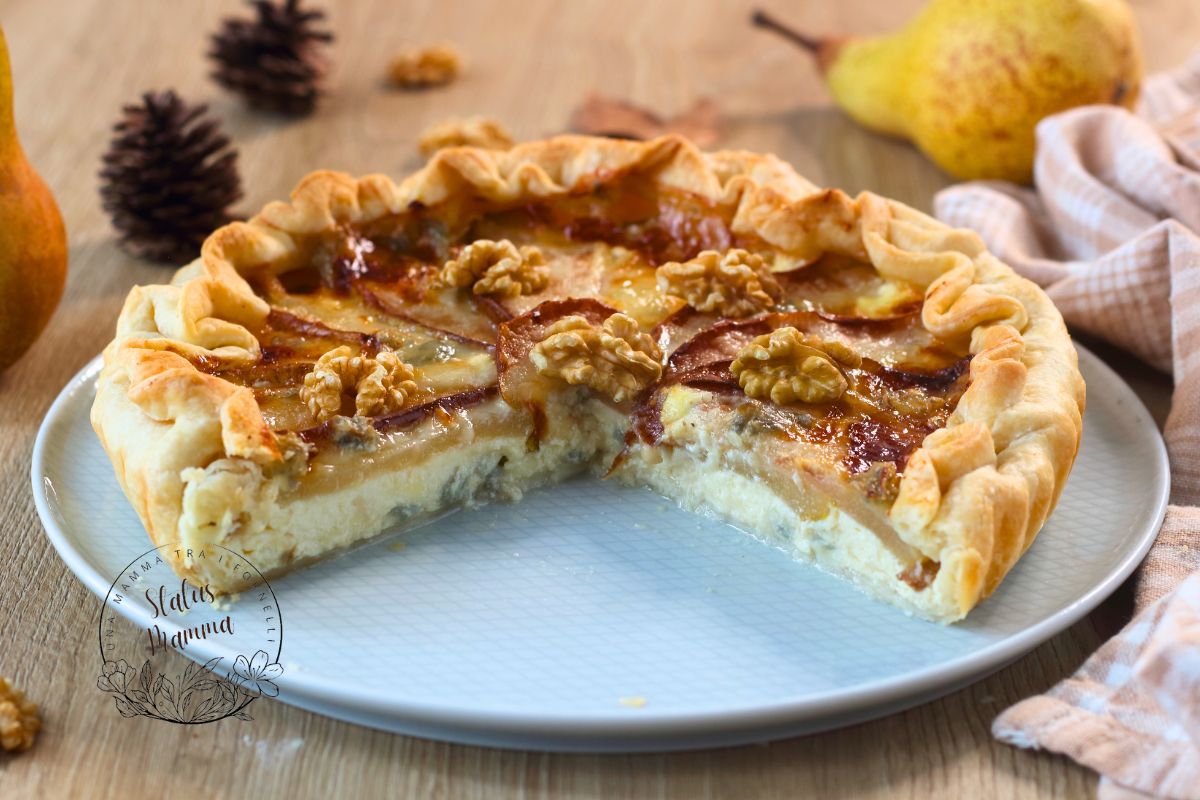 Tarte Salée Gorgonzola et Poires aussi à la Friteuse à Air