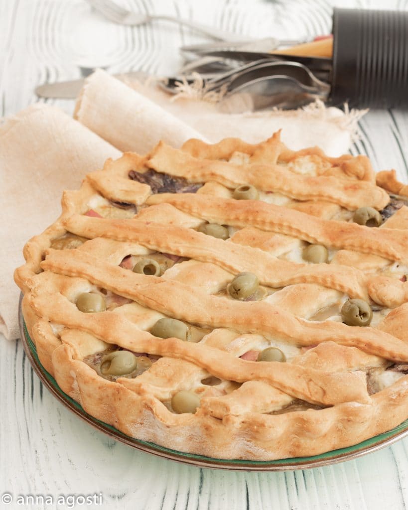 Tarte salée aux oignons rouges et jambon