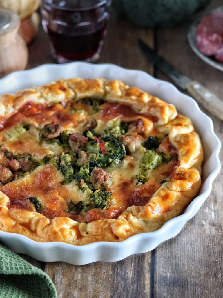 Tarte salée brocoli et saucisse
