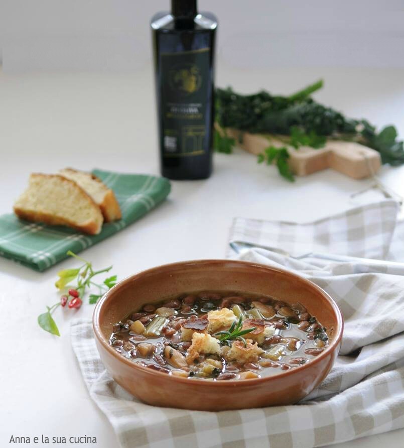 Haricots borlotti secs avec légumes