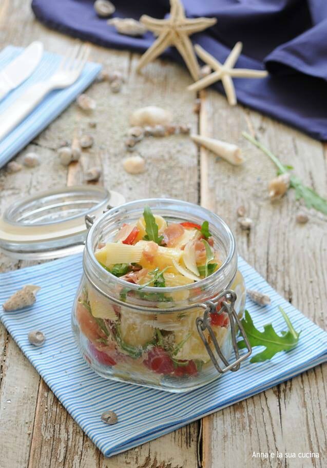 Pâtes au jambon cru et roquette