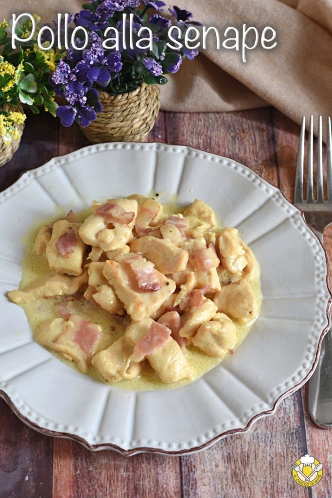 V_ poitrine de poulet à la moutarde avec du lard et de la crème recette savoureuse pour cuisiner la poitrine de poulet il chicco di mais