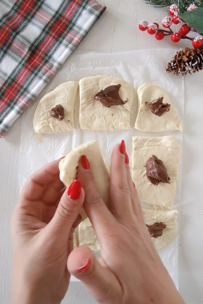 Sapin de pizza à la Nutella dessert de Noël