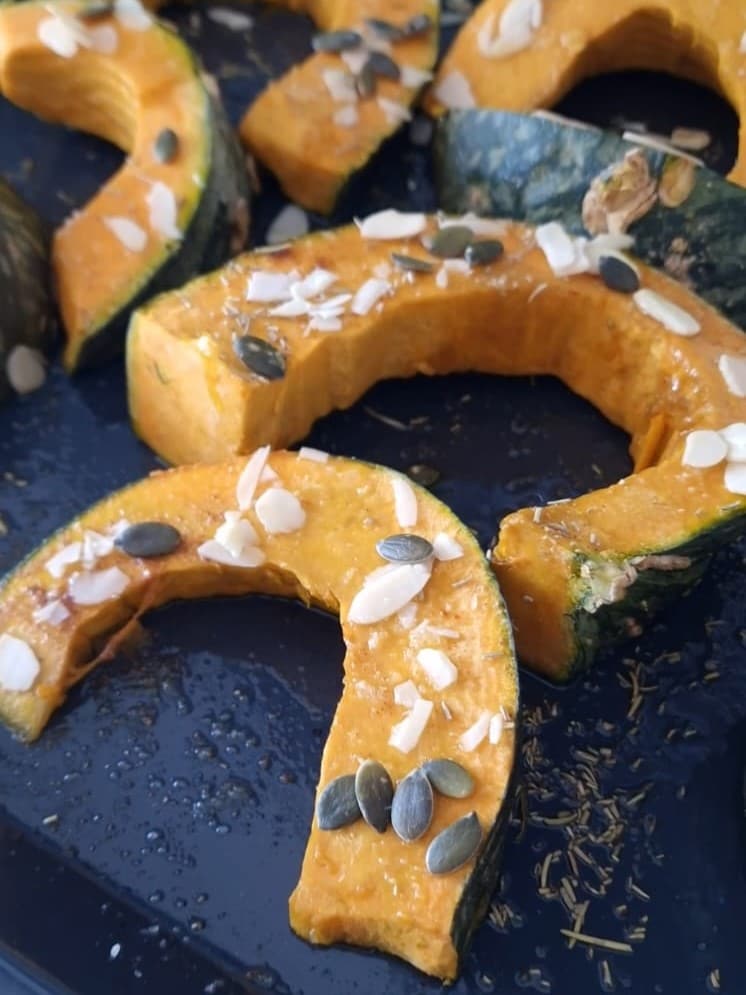 Potiron rôti avec paprika et amandes