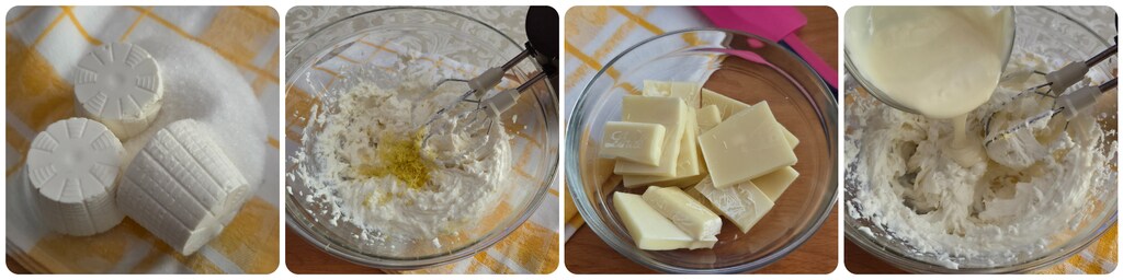 gâteau très moelleux garni de crème à la ricotta