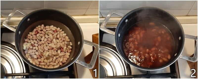 a. faire cuire les haricots frais ou secs
