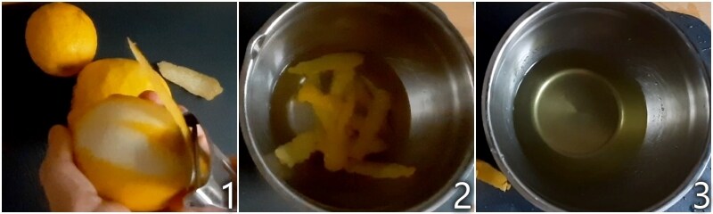 a. mettre en infusion les écorces de citron pour le gelo