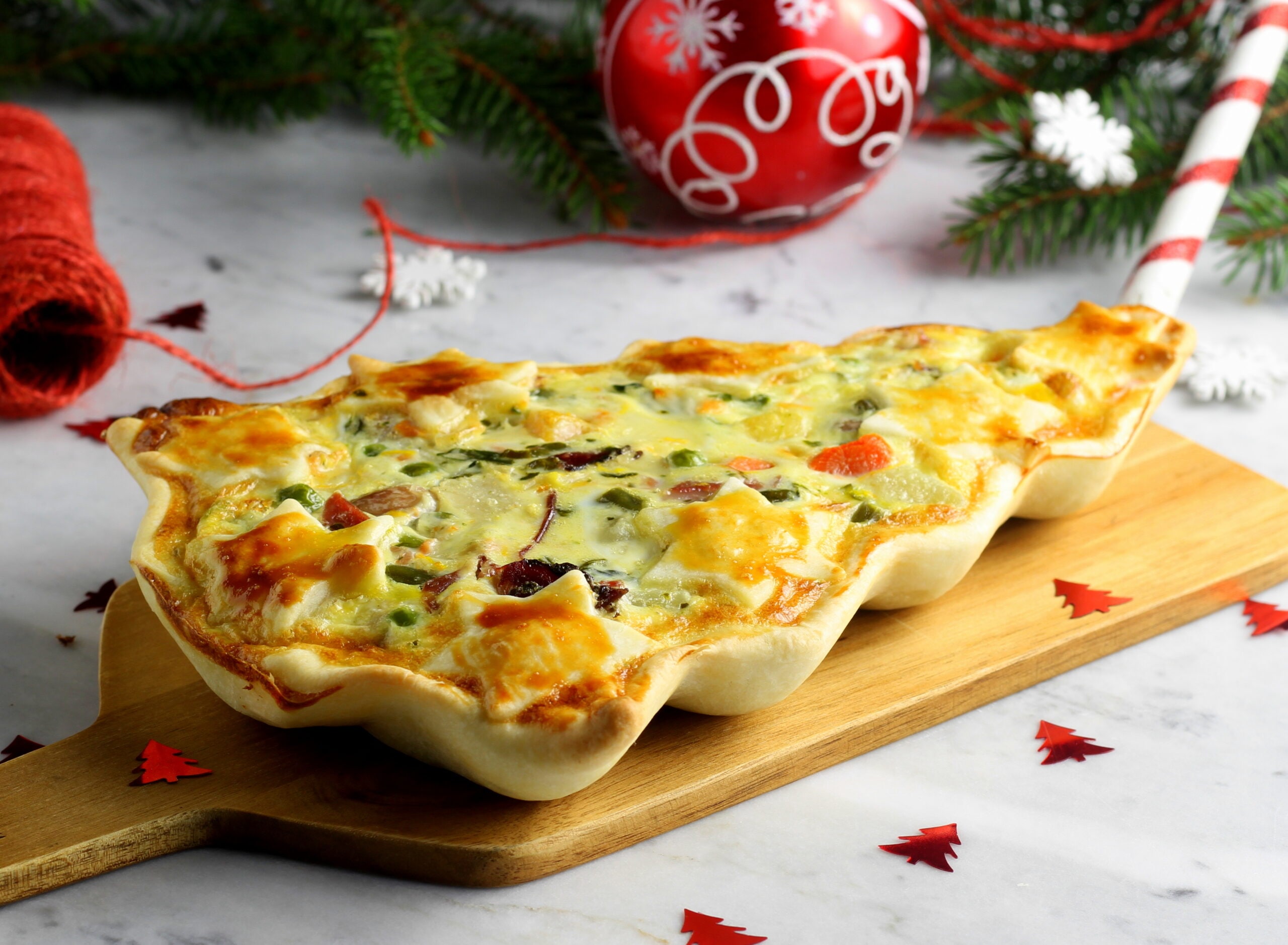 Quiche en forme de sapin de Noël