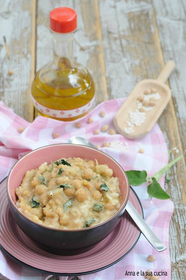 Soupe de riz et pois chiches crémeuse