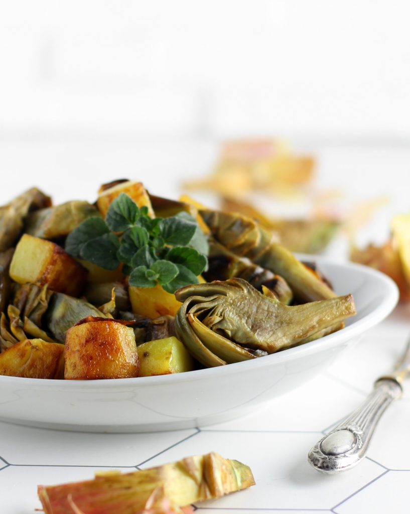 Artichauts et pommes de terre sautés à la poêle