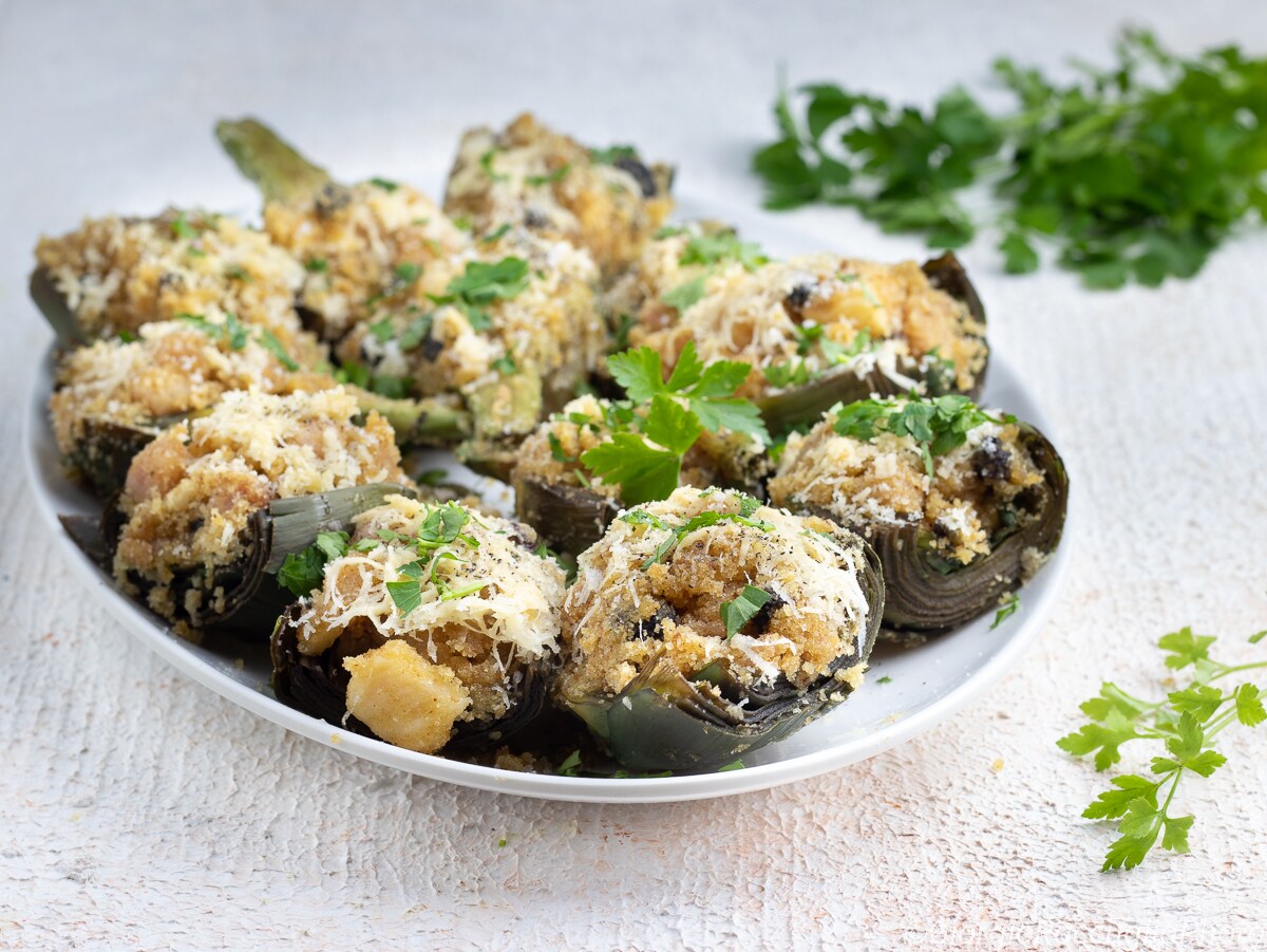 Recette artichauts farcis cuits au four