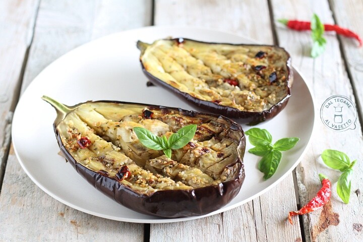 Aubergines en damier au micro-ondes