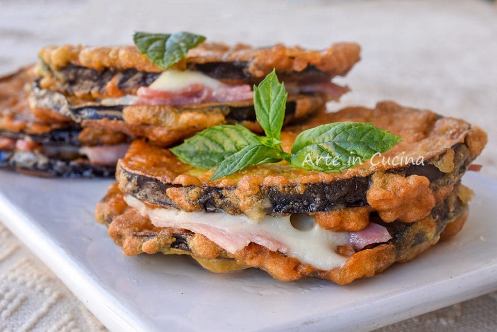 Aubergines farcies avec jambon à la poêle