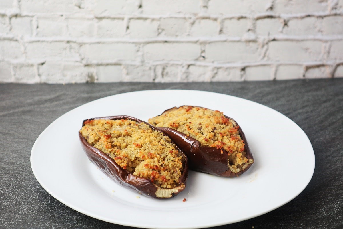 Aubergines farcies au couscous