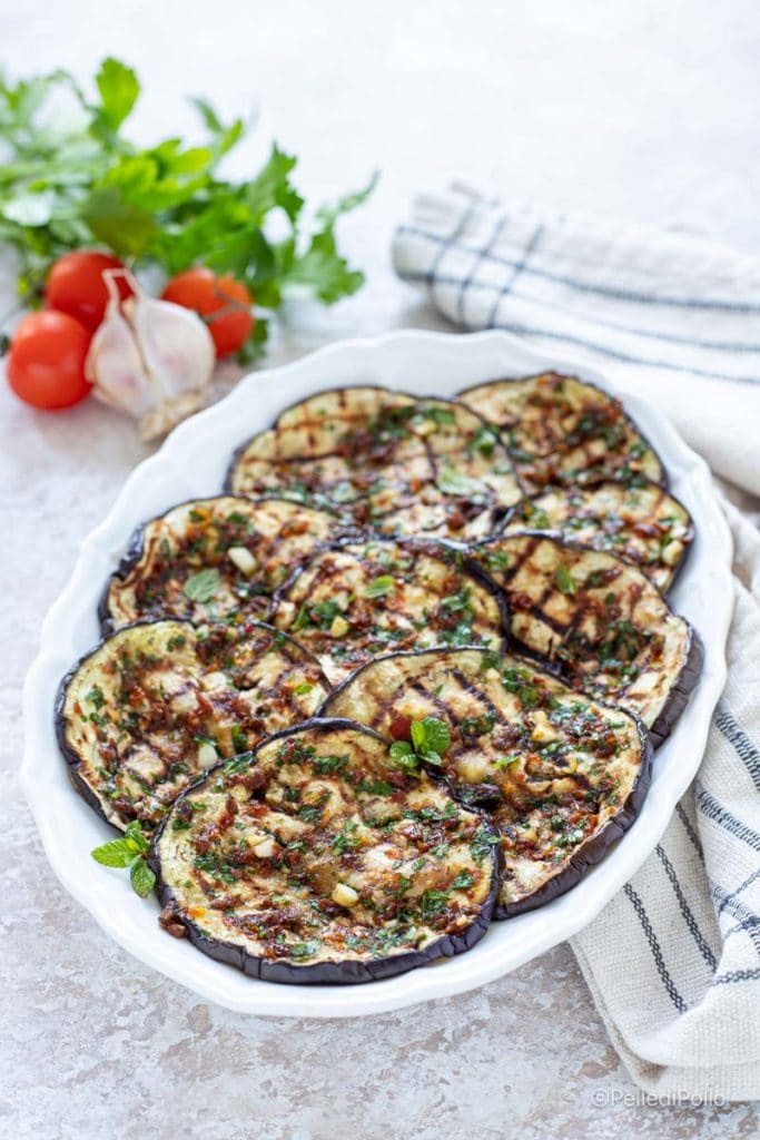 aubergines grillées marinées