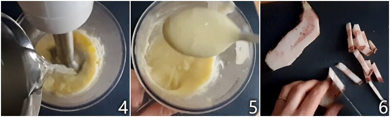 b. faire la crème de pommes de terre en mixant les pommes de terre bouillies