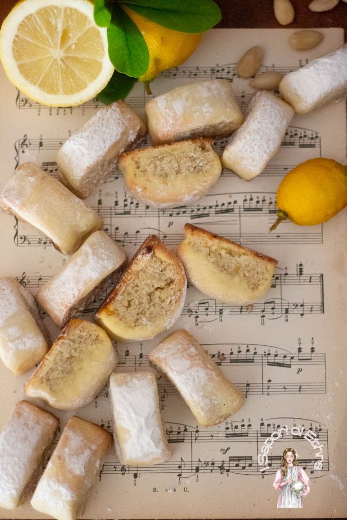 Biscuits fourrés à la pâte d'amandes et citron