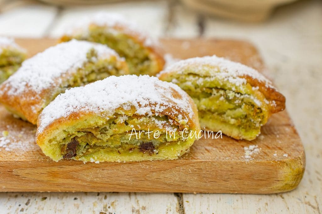 Biscuits roulés pistache et pépites de chocolat
