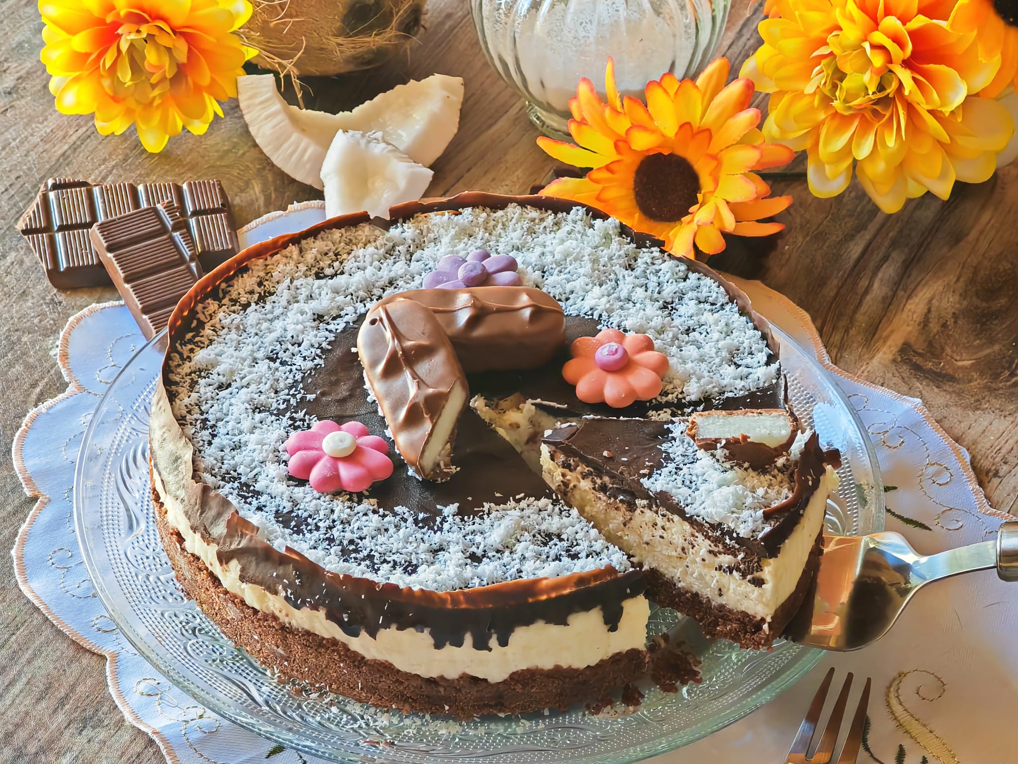 Cheesecake coco et chocolat