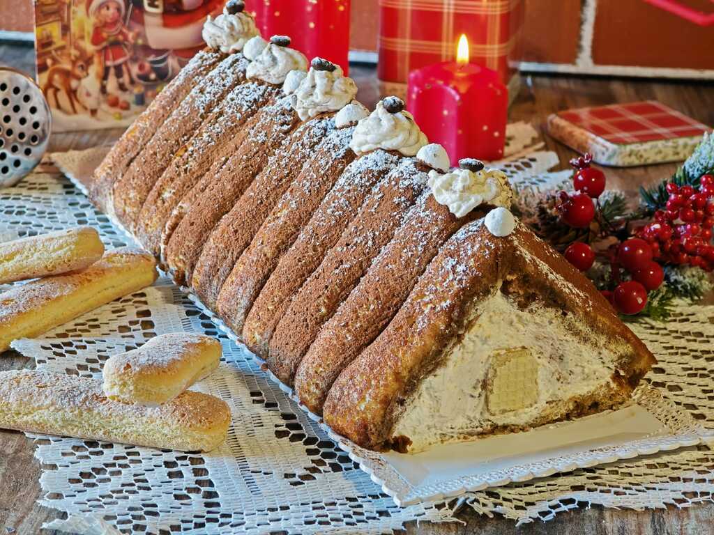 Maison de Noël au tiramisu