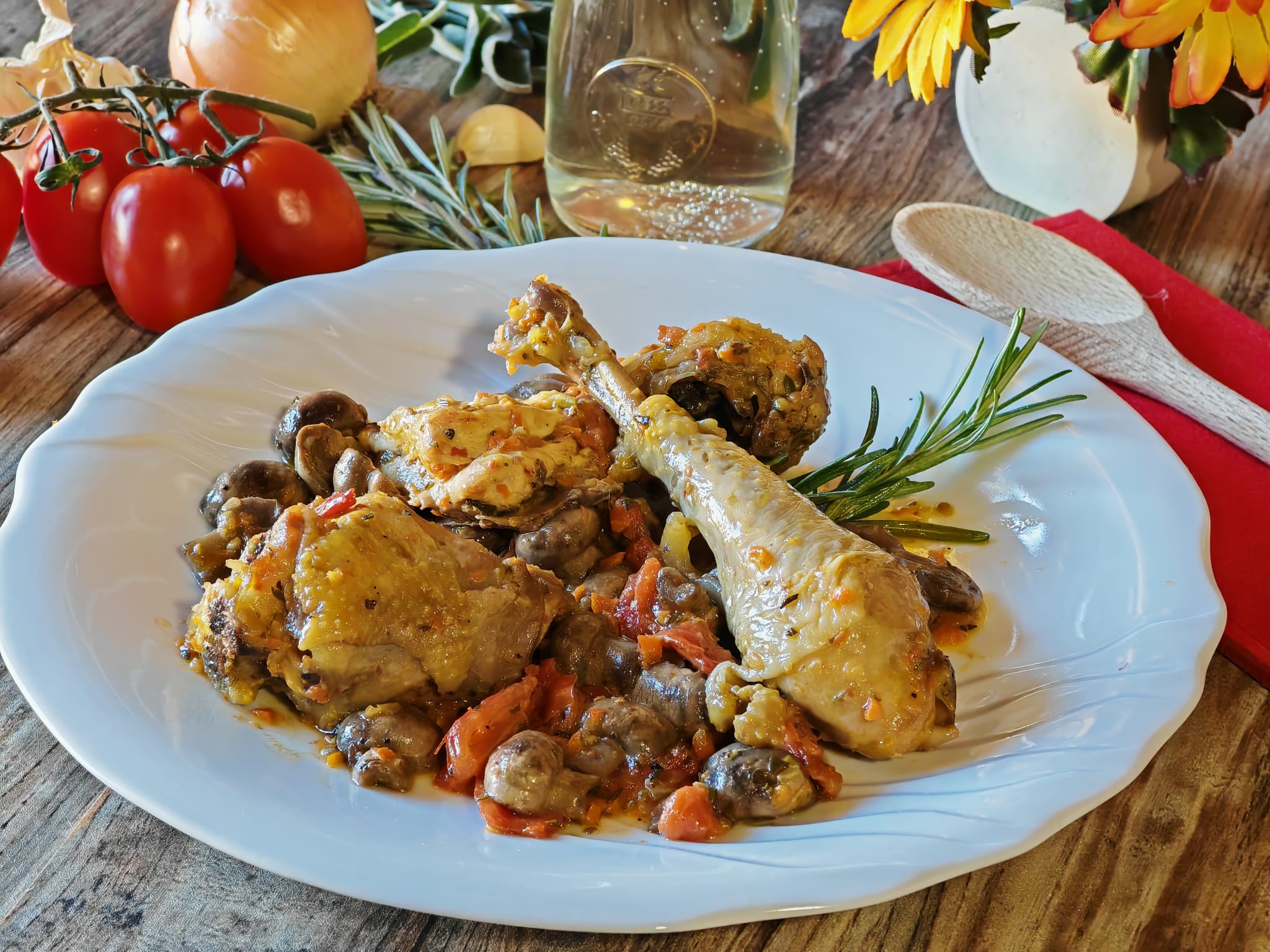 Poulet aux champignons
