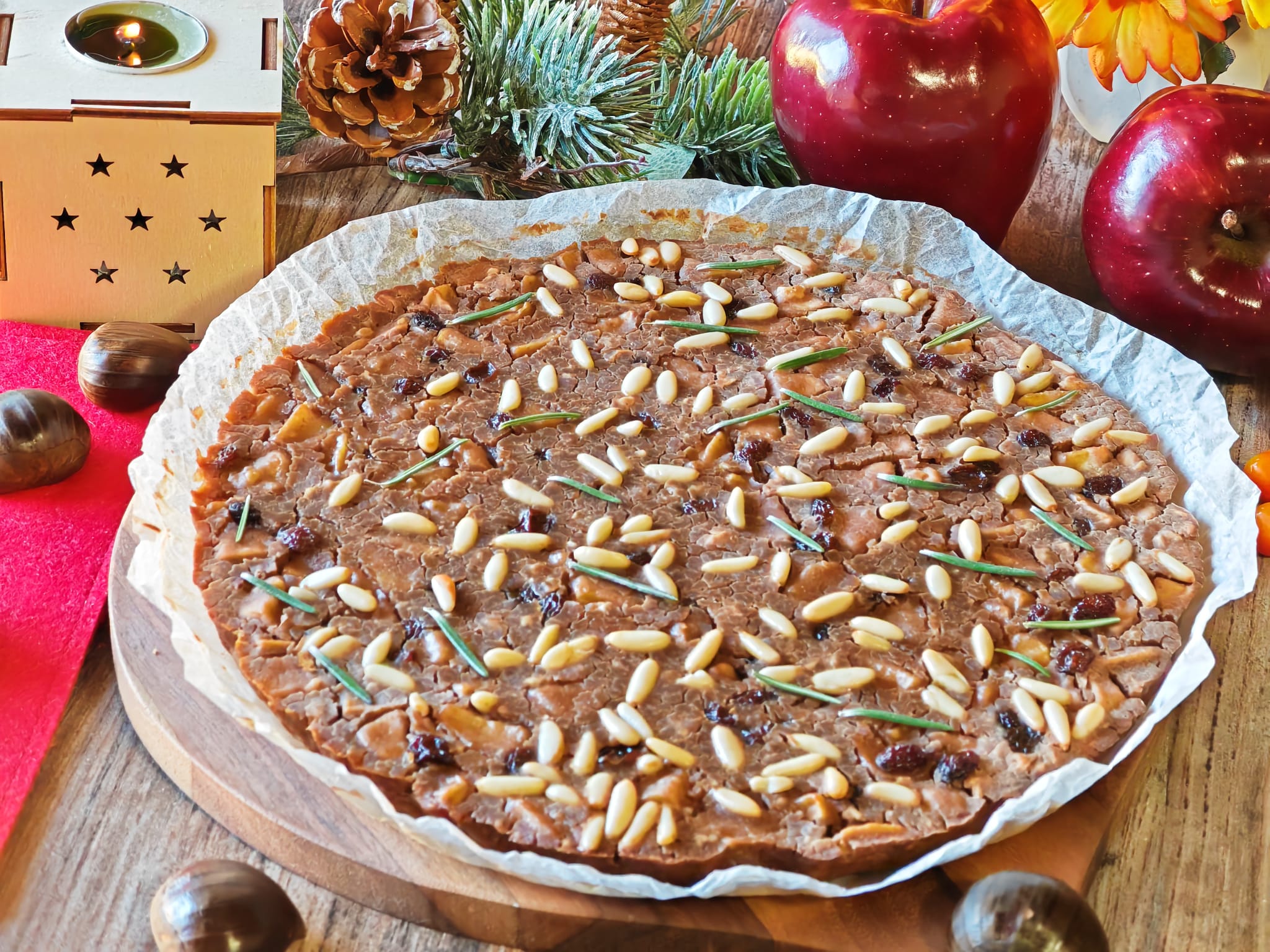 Castagnaccio aux pommes et à la cannelle