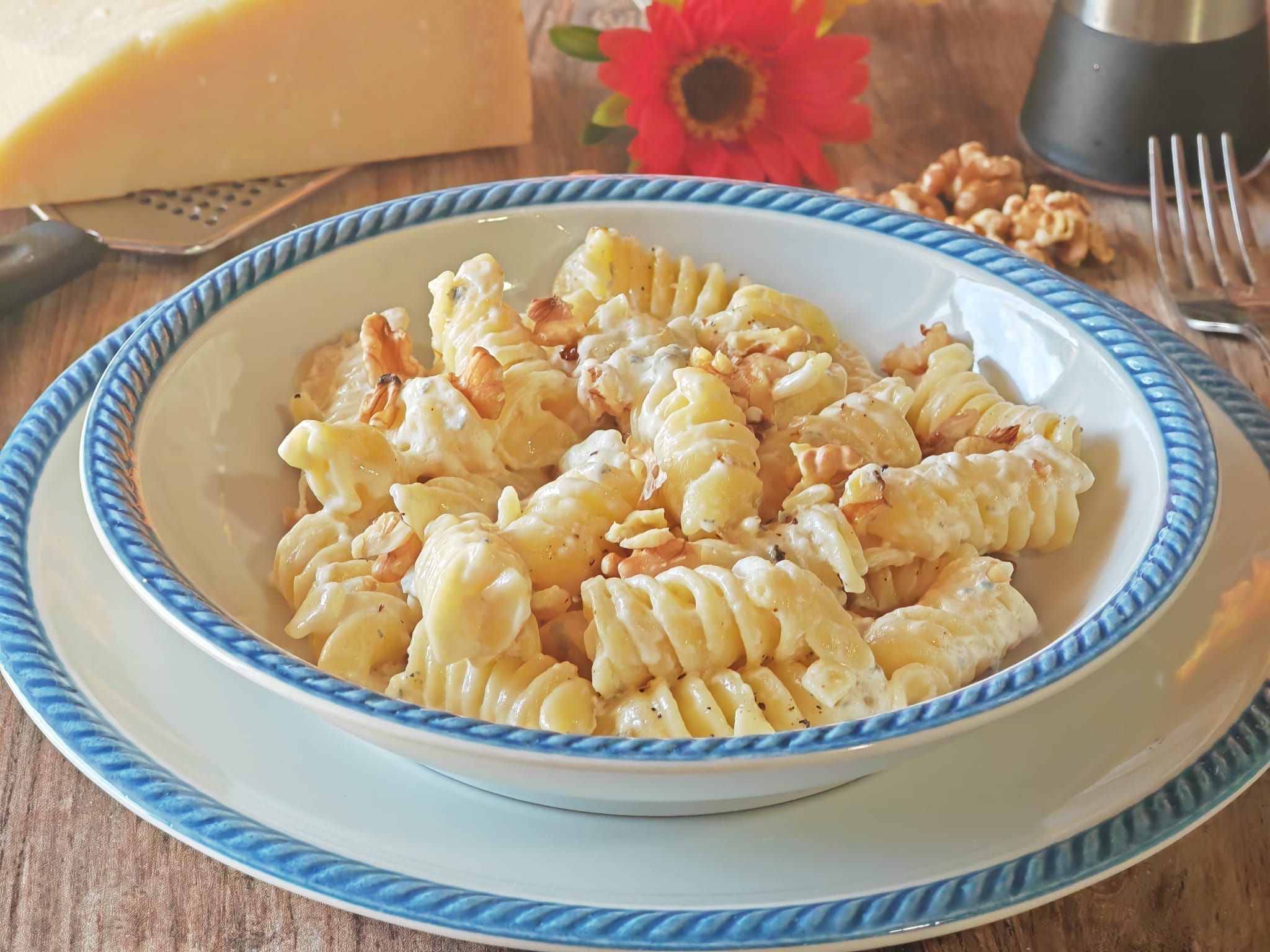 Pâtes gorgonzola et noix