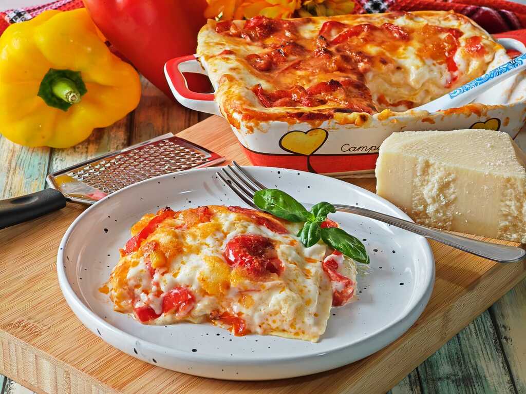 Lasagnes au four aux poivrons