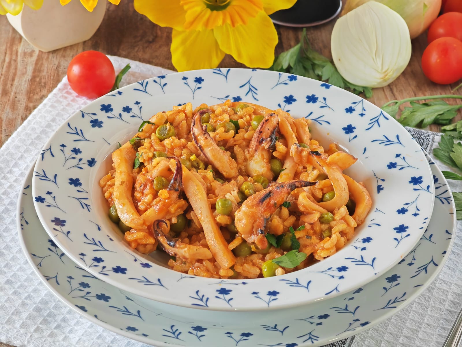 Risotto aux seiches et petits pois