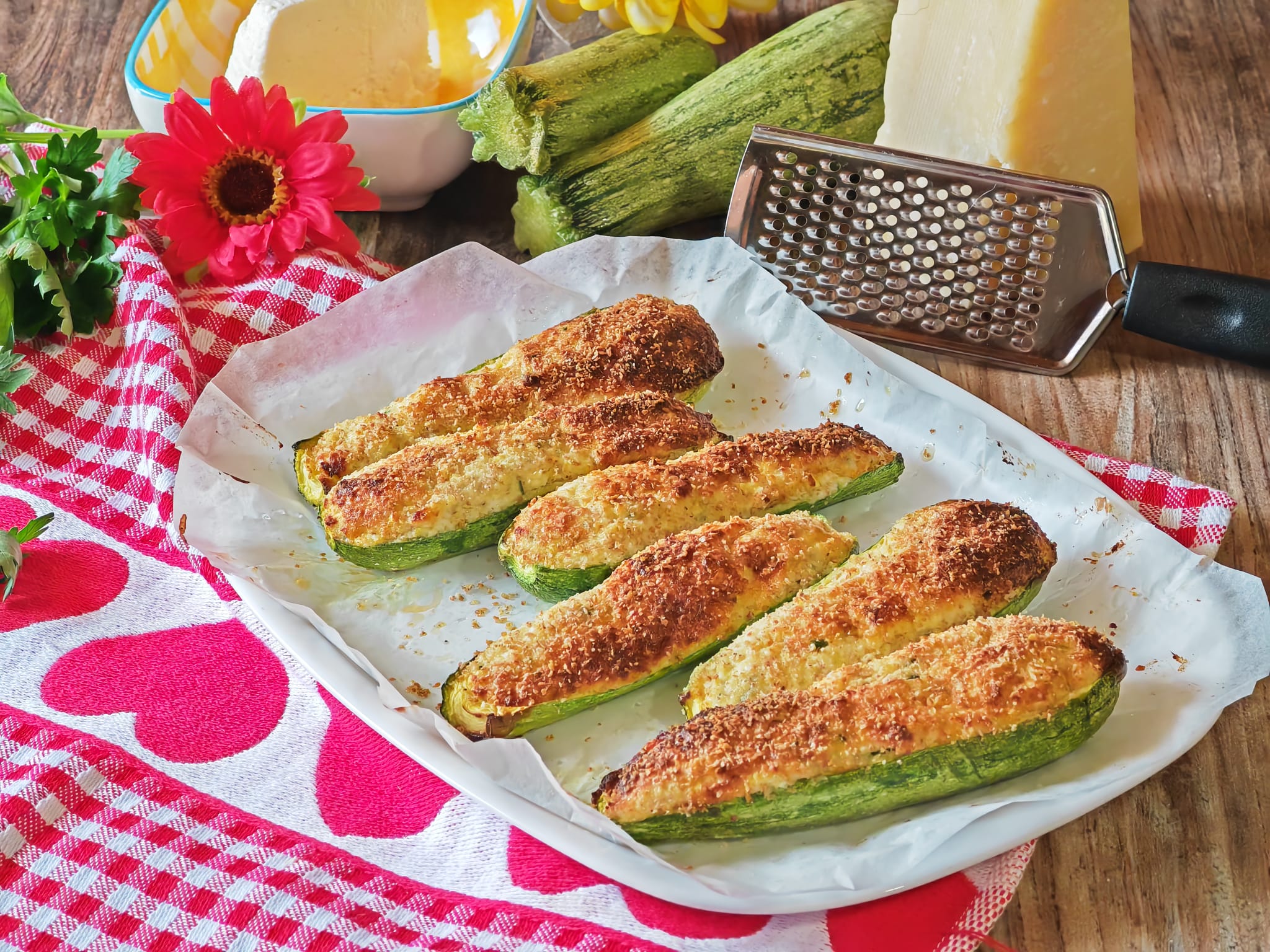 Courgettes farcies à la friteuse à air