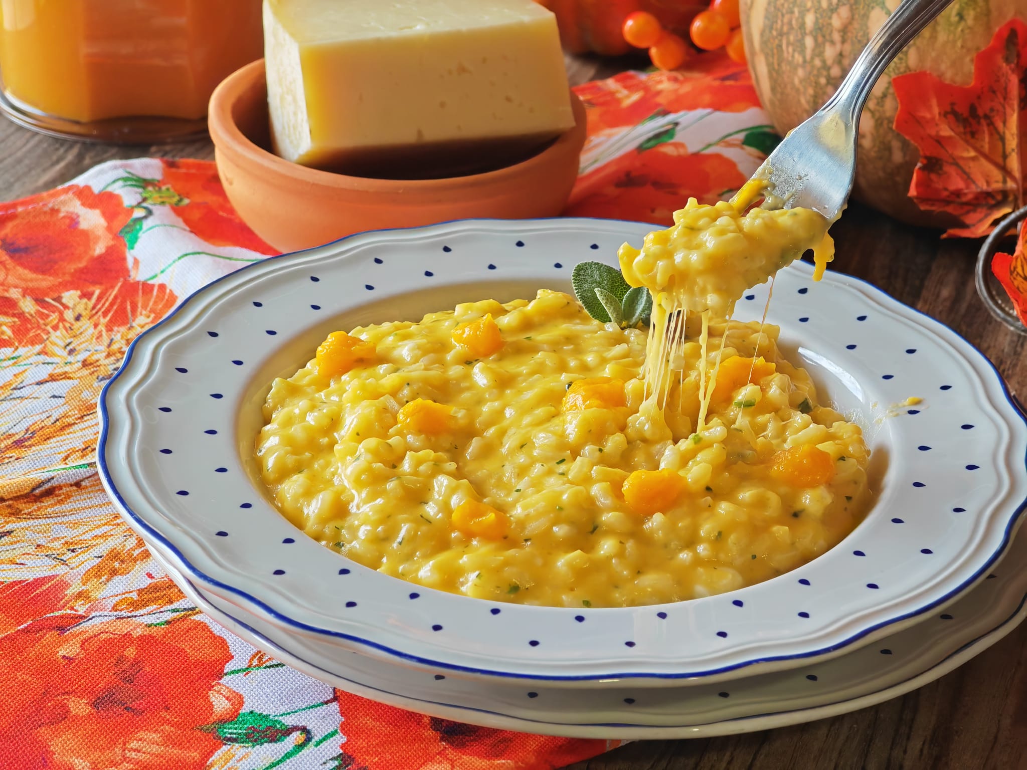 Risotto à la citrouille et toma