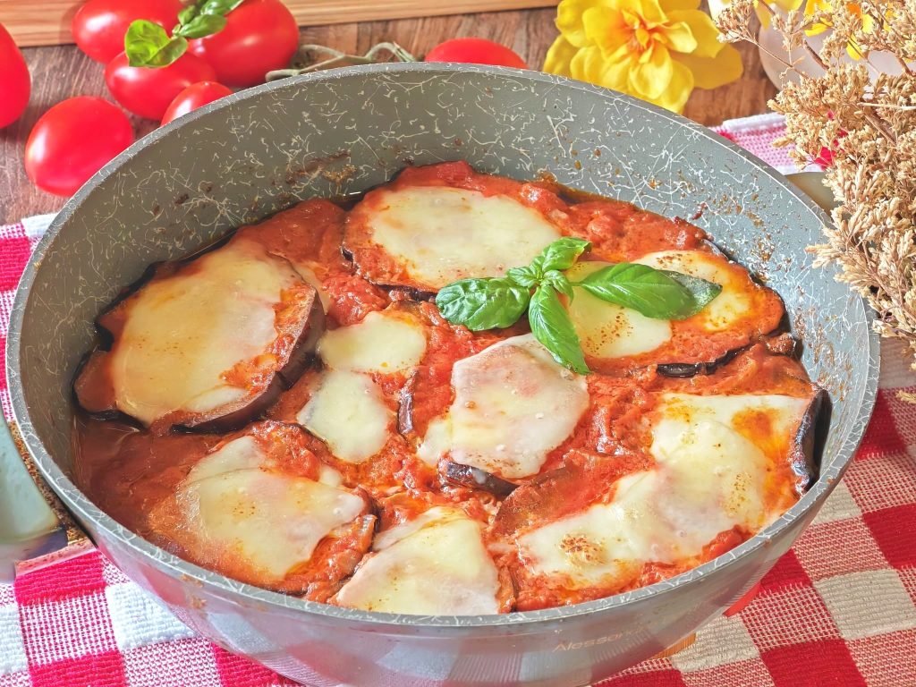 Parmigiana d'aubergines à la poêle