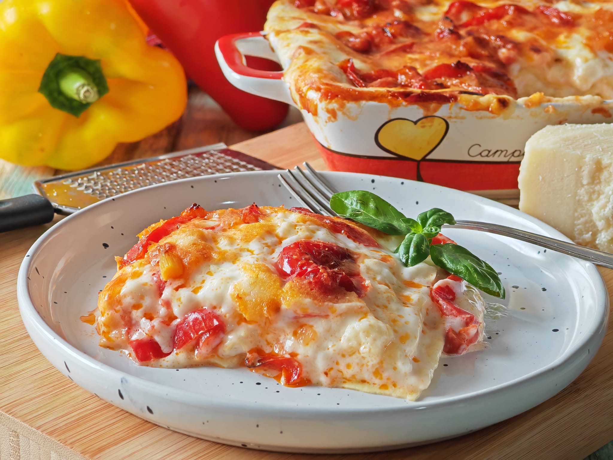 Lasagnes au four aux poivrons