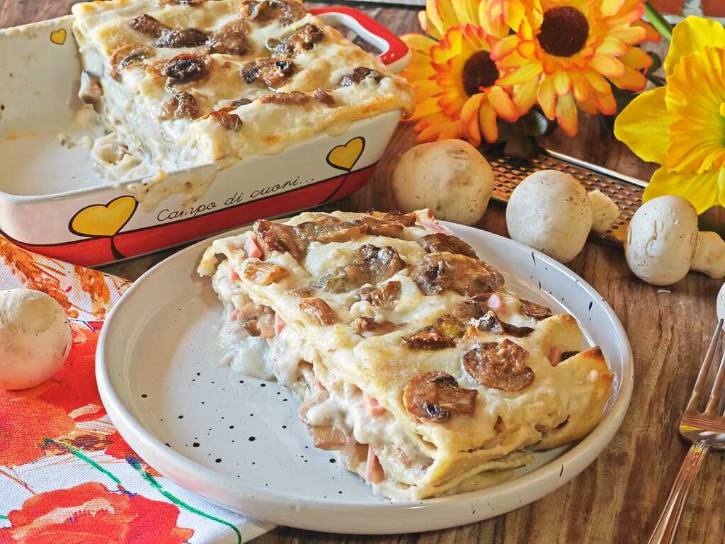 Lasagnes aux champignons et speck