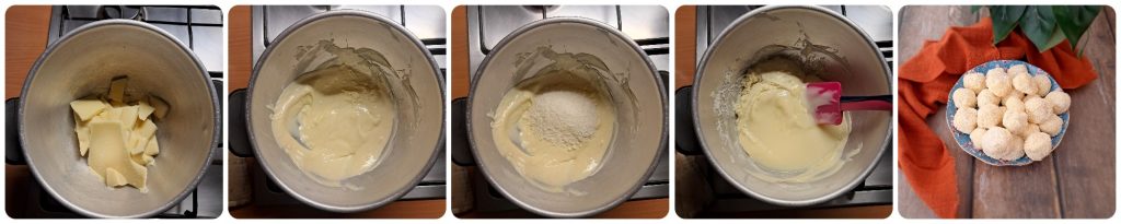 Bon bon au chocolat blanc et noix de coco
