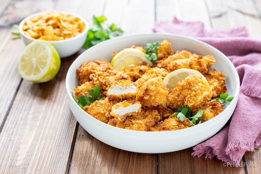 bouchées de poulet aux corn flakes