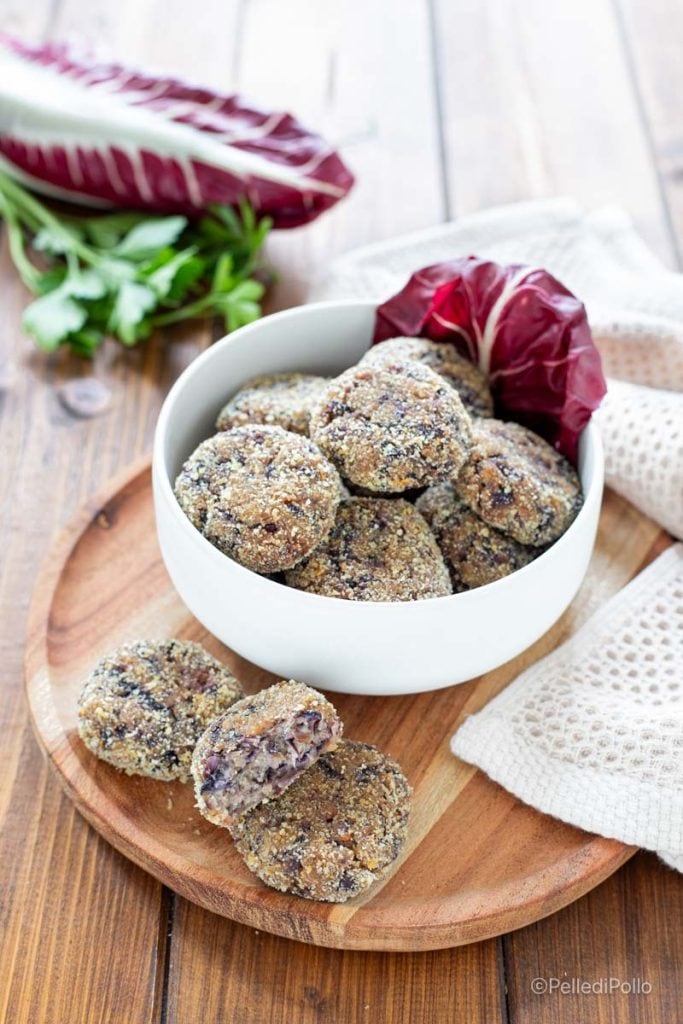 boulettes de chicorée rouge et mortadelle