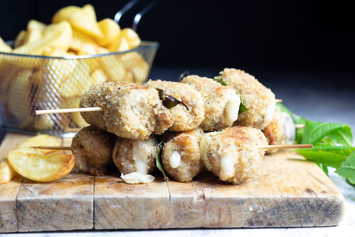 Brochettes de longe tendres au four
